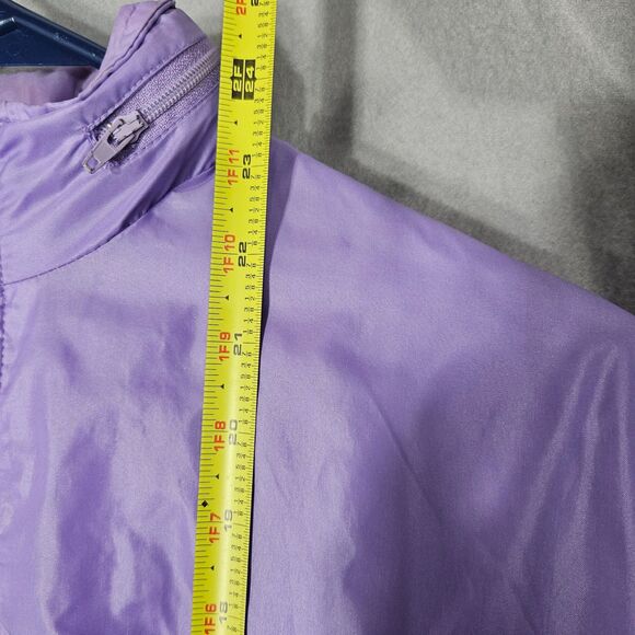Vintage 80s Lacoste Izod Purple Windbreaker with Hidden Hood Full Zip Medium - Picture 9 of 9